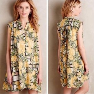 Anthro Porridge Arboretum Yellow Floral Dress S